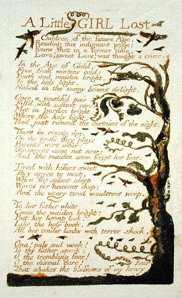 A Little Girl Lost, plate 43 from Songs of Experience, 1789 by William Blake